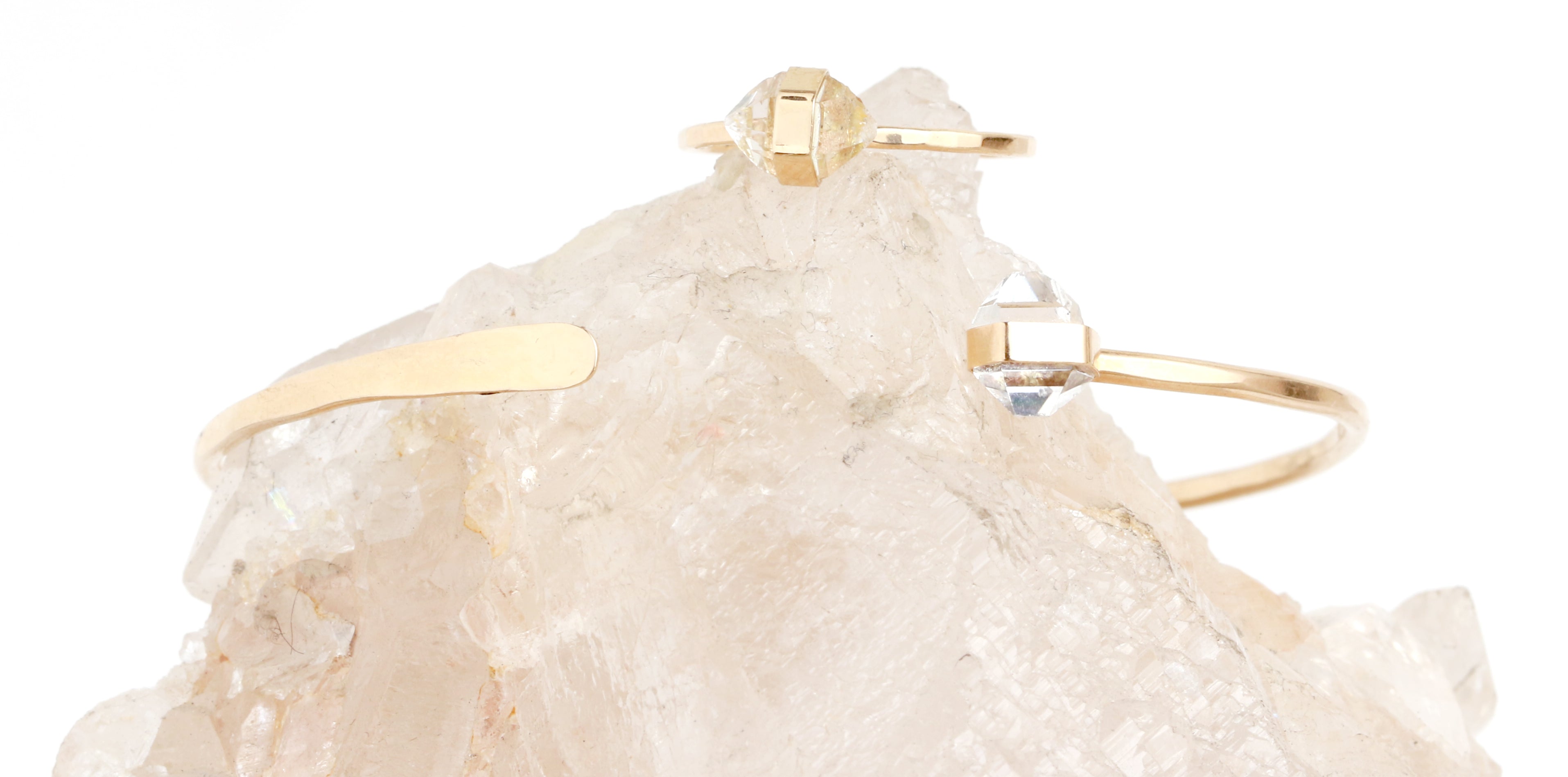gold bezel wrapped herkimer jewelry