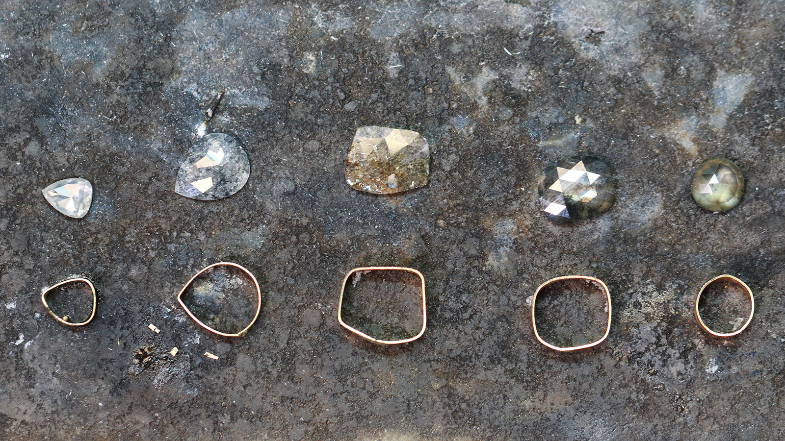 loose diamonds prepared for setting