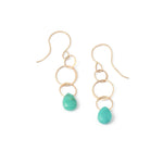 Turquoise triple chain single drop earring Earrings 756A0797