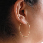 1.5 Inch Octagon Hoop Earrings PINK GOLD Earrings 756A5142