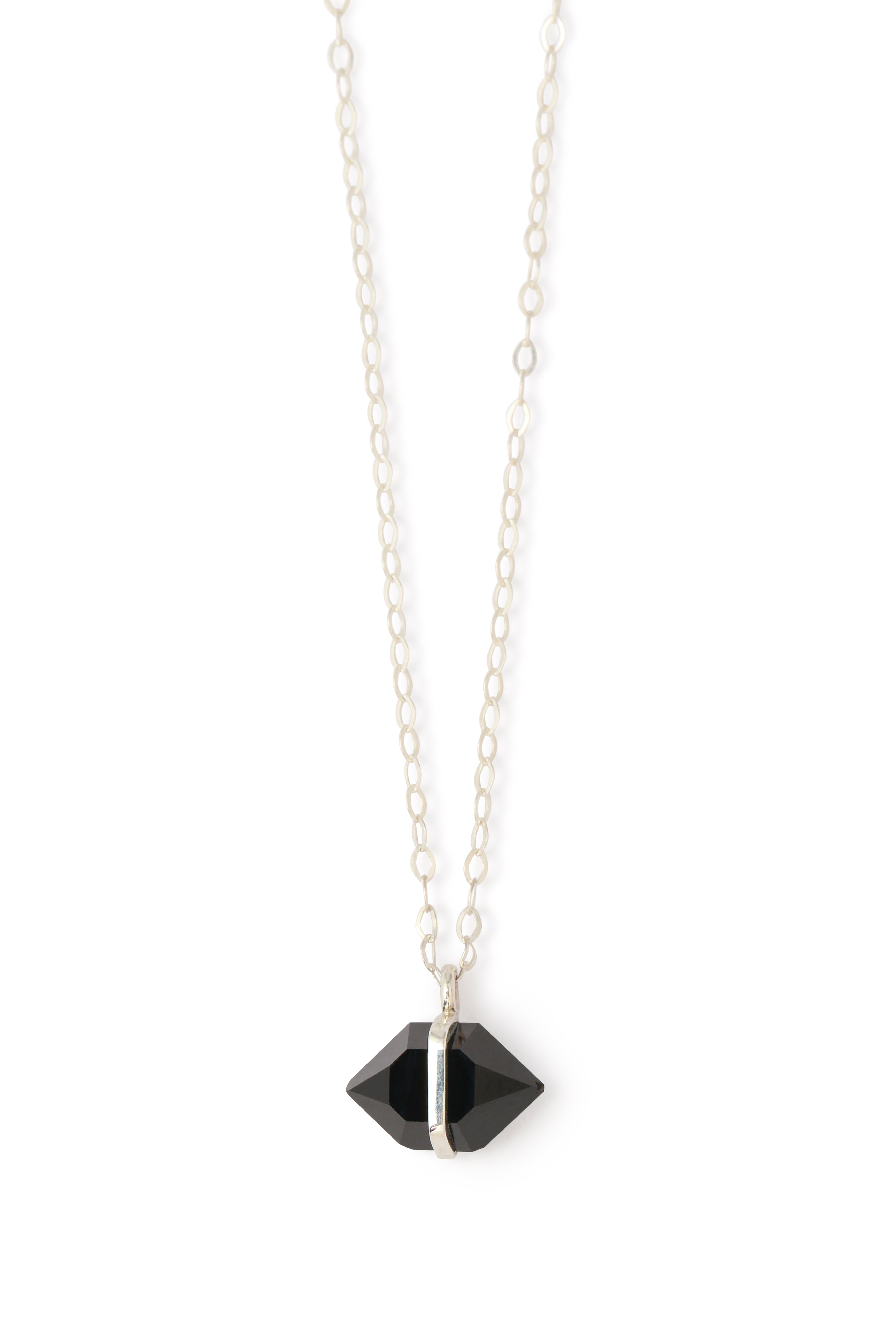 Large Bezel Wrapped Herkimer Cut Onyx Necklace Necklaces 756A6245