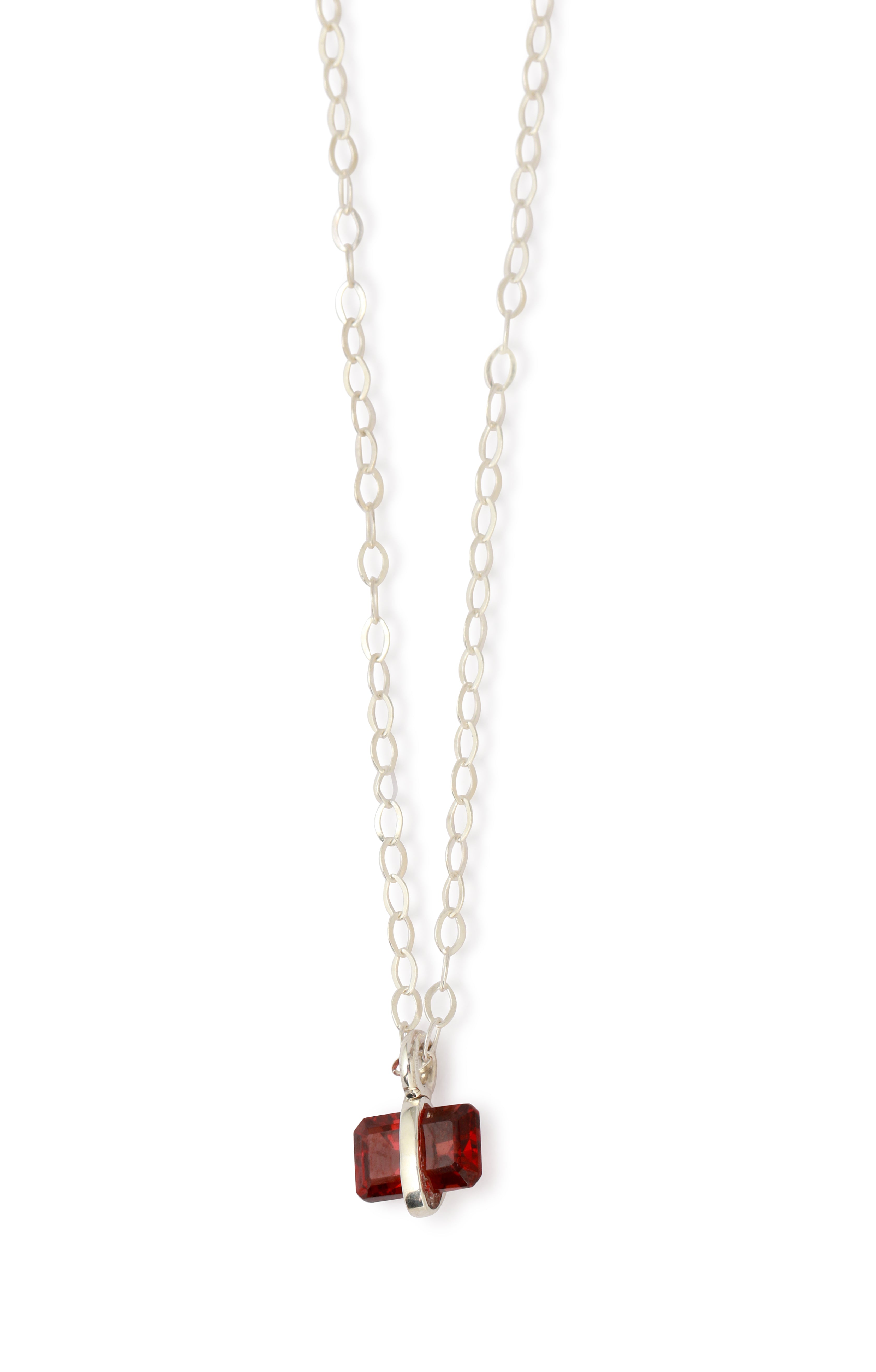 Emerald Cut Garnet Pendant Necklace Necklaces 756A6253