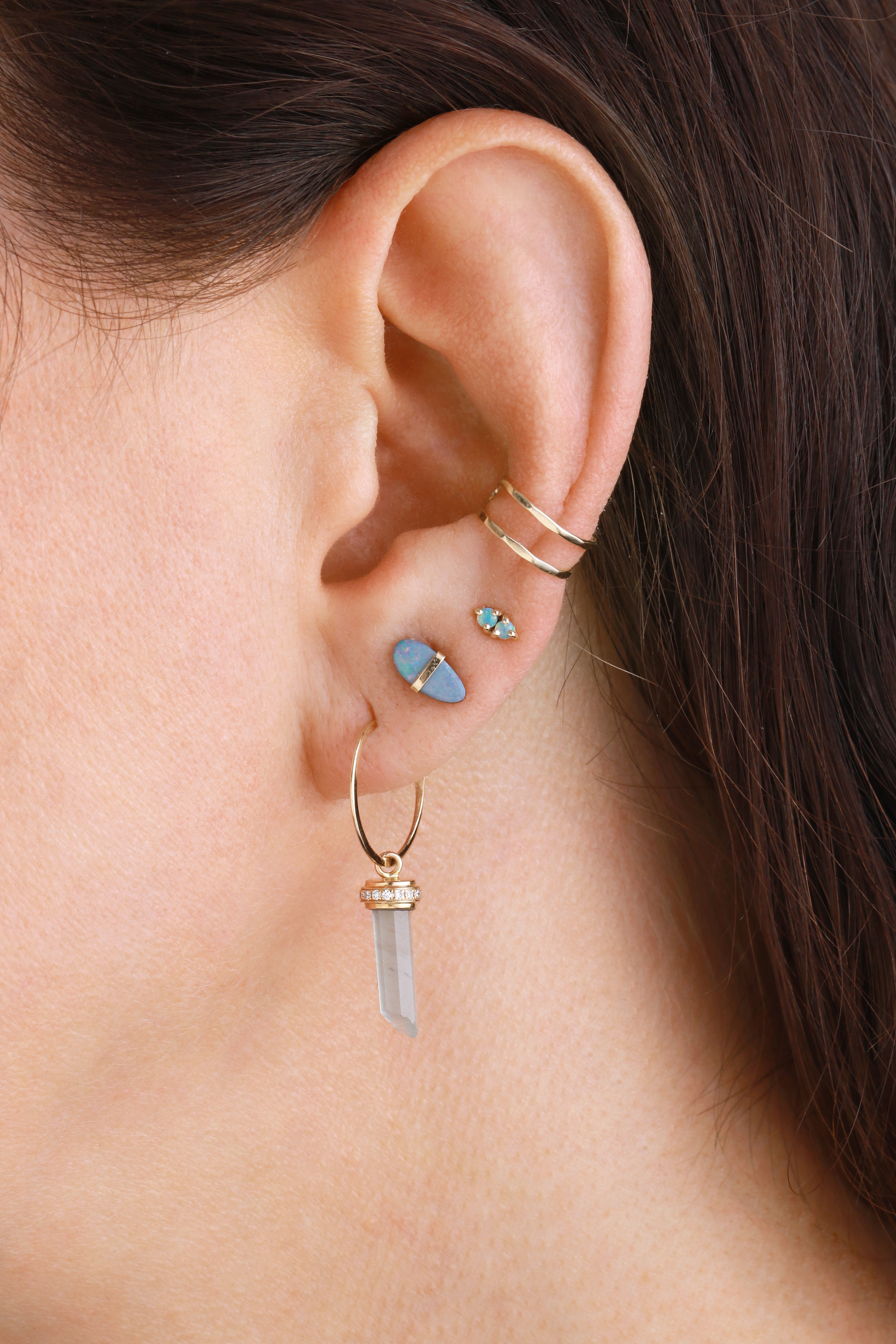 Bezel Wrapped Opal Freeform Stud Earrings Earrings 756A6555