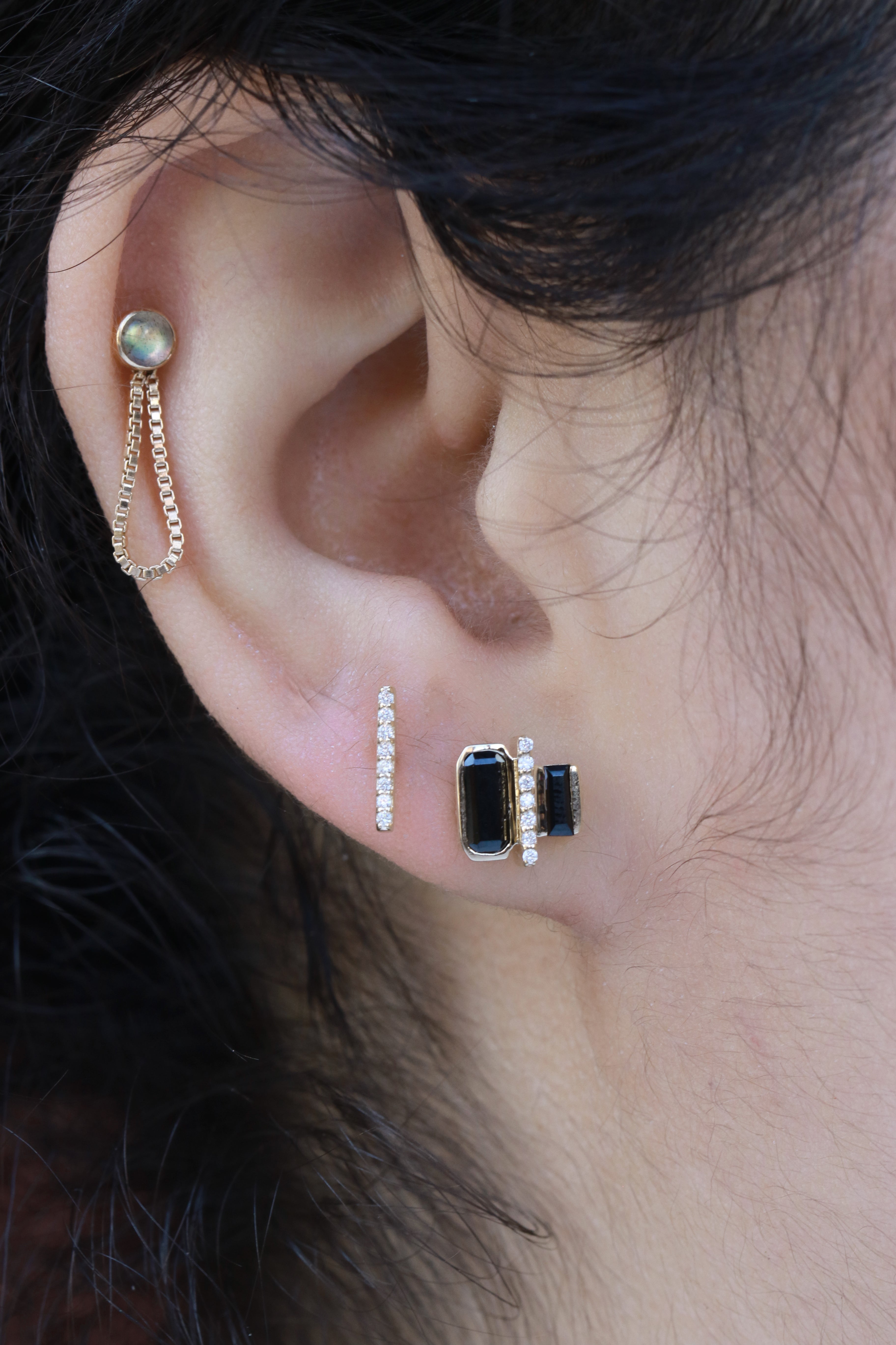 Cityscape Black Spinel and Diamond Tower Stud Earrings EARRING 756A6821_273e8866-fc56-4bf8-9e45-752543d5c7e3