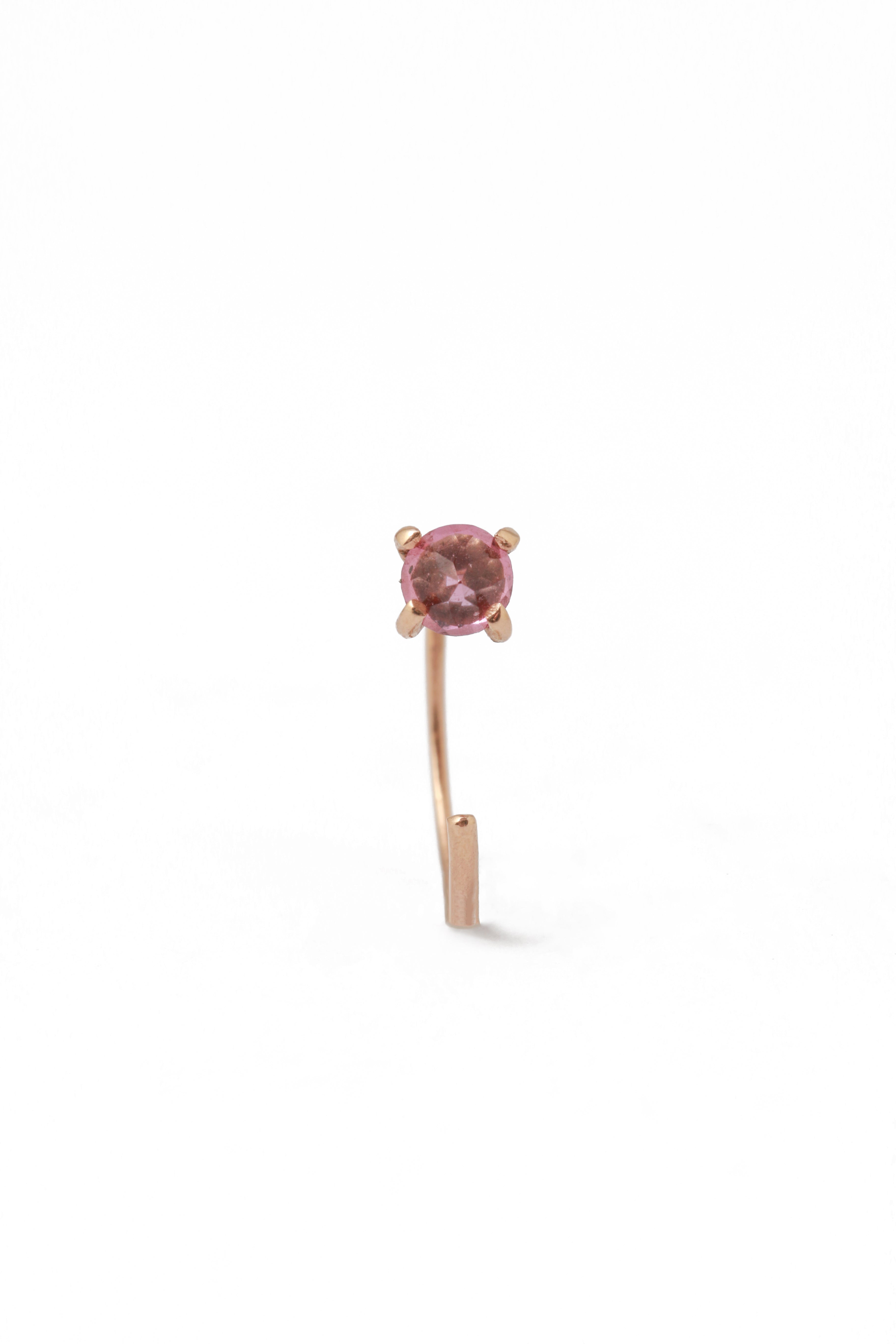 Pink Gold Garnet Hug Earring (half pair) 756A8647