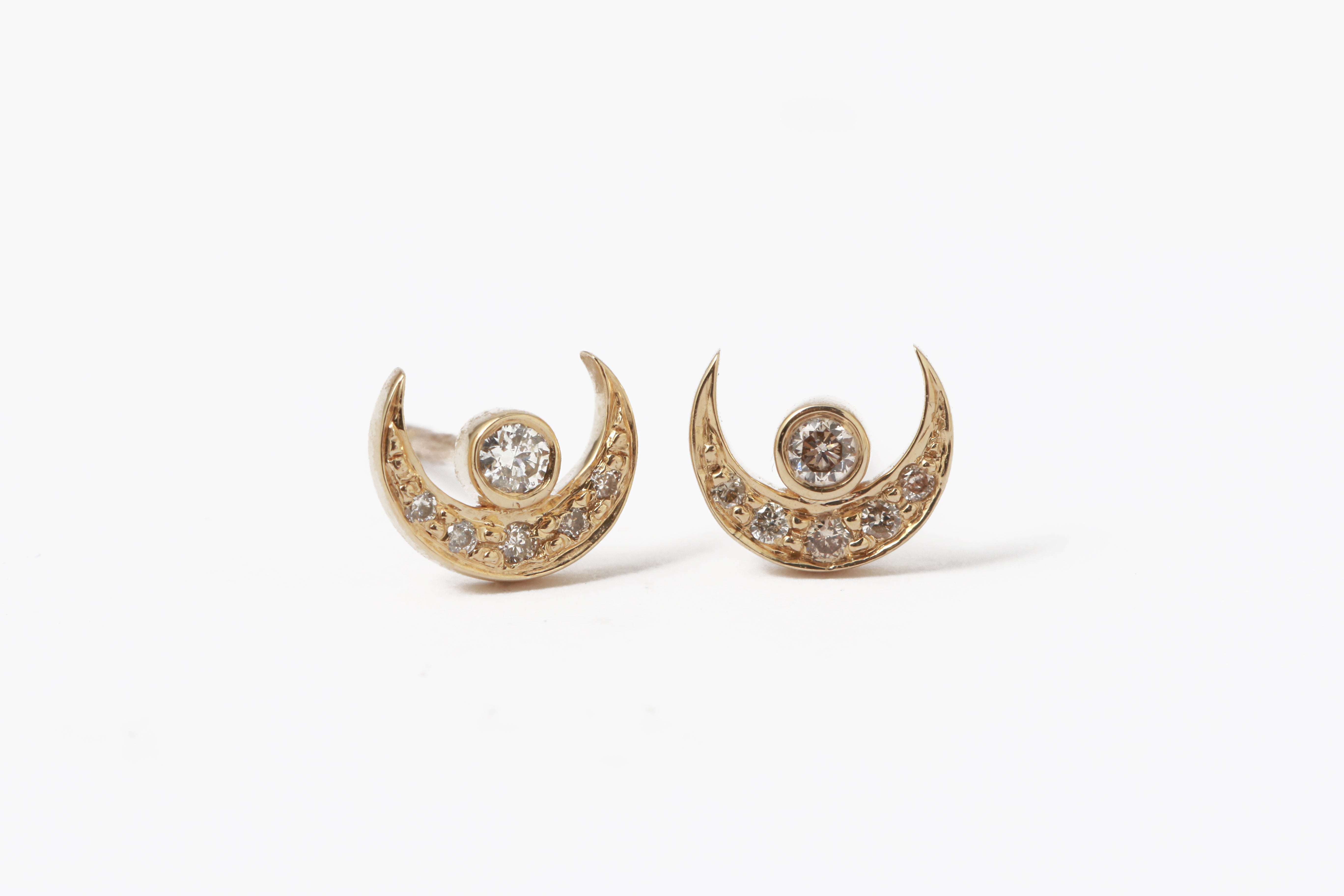 Diamond Moon Stud Earring by Celine Daoust CD_1636