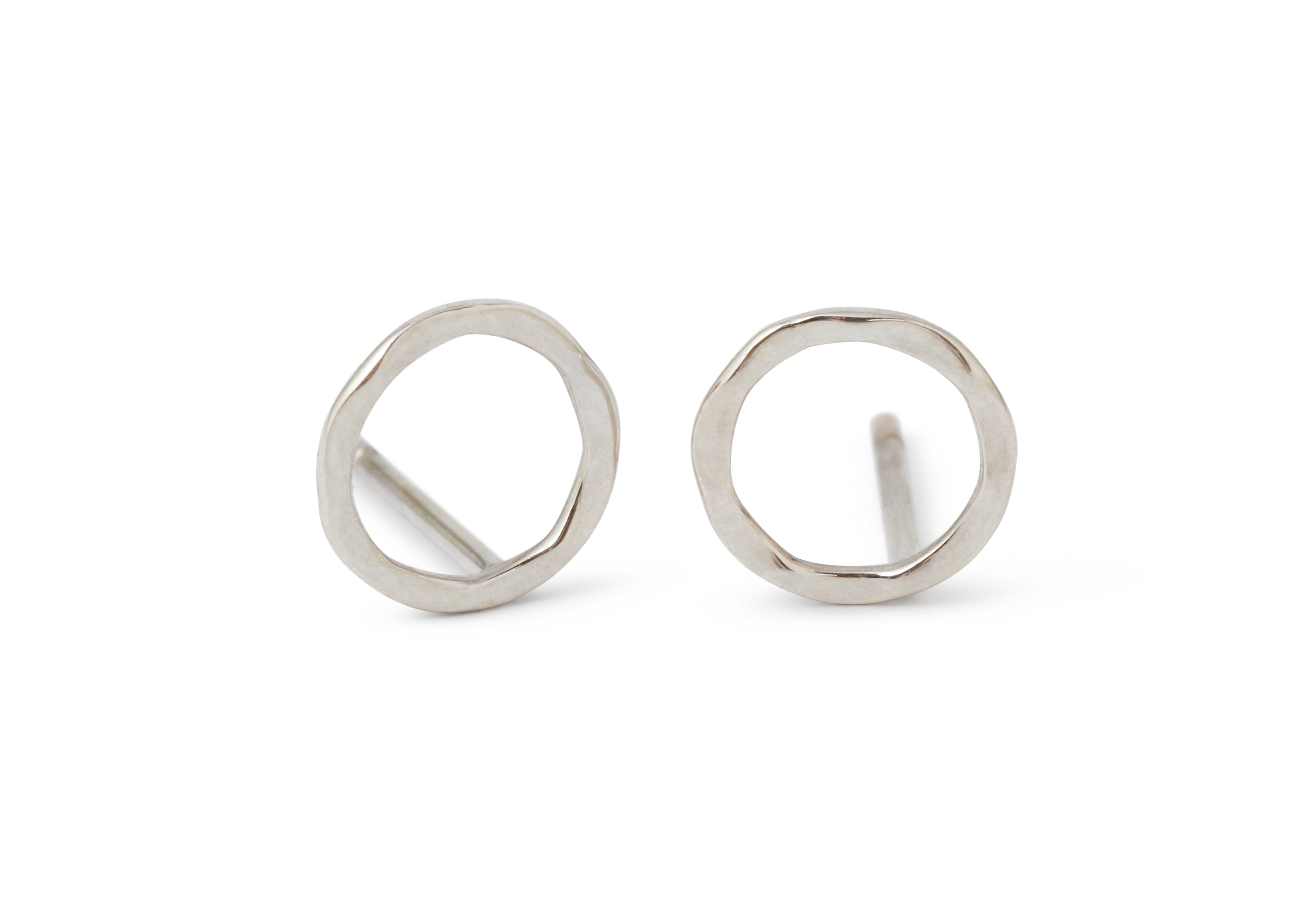 Open Circle Stud Earrings Silver Pair EARRINGS E1070