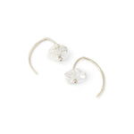 1/2 Inch Herkimer Diamond Wishbone Hoop Earrings Silver Earrings E3067-1