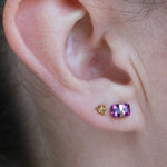 Bezel Wrapped Baguette Stud (half pair) Earrings E3111AM-and-LE2801g-onmod_copy