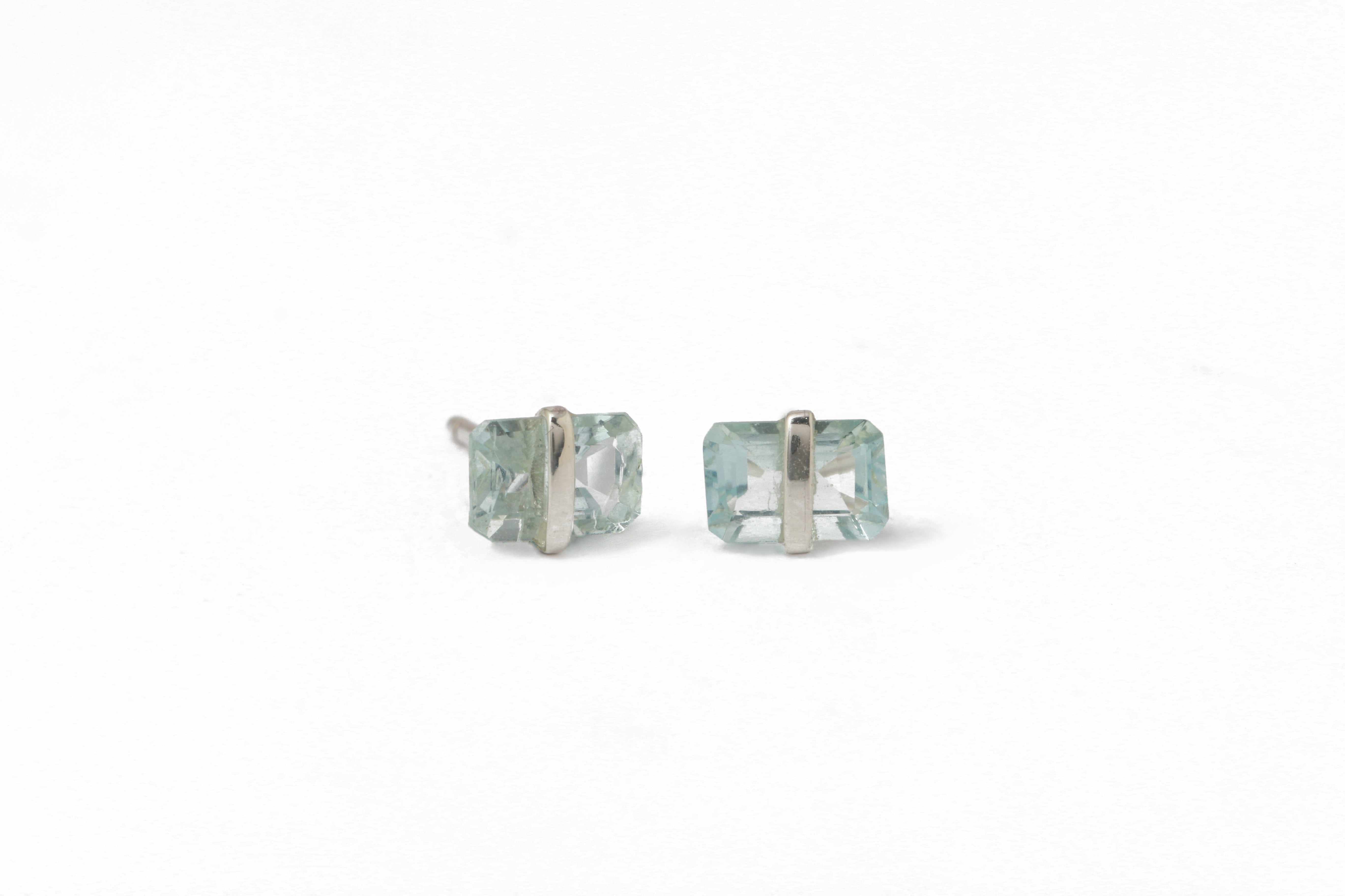 Bezel Wrapped Baguette Stud (half pair) Earrings E3111AQ_94df7854-b393-45a7-9238-158221bdabfe