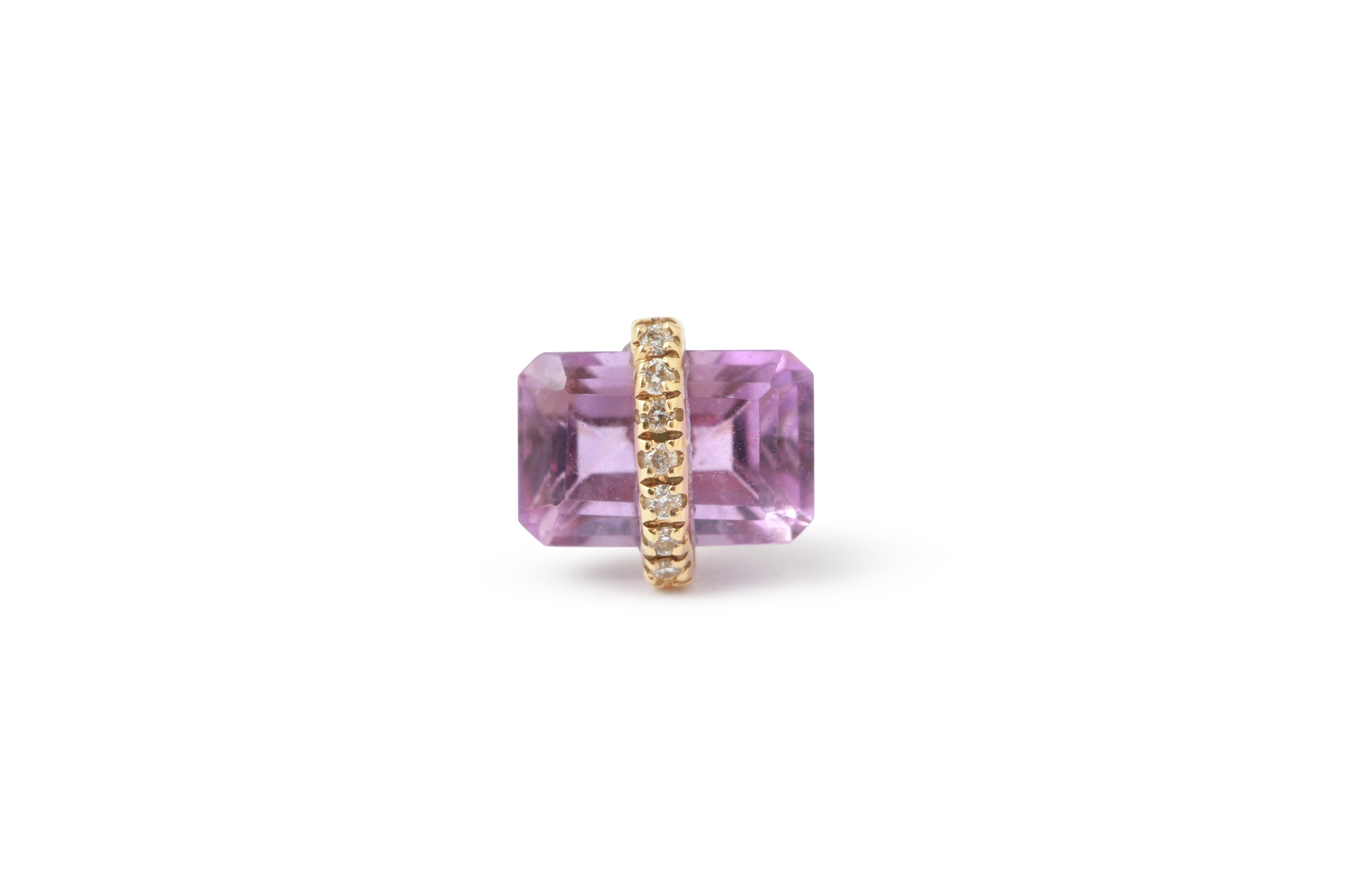 Diamond Wrapped Baguette Stud (half pair) Amethyst Earrings E3195GAME
