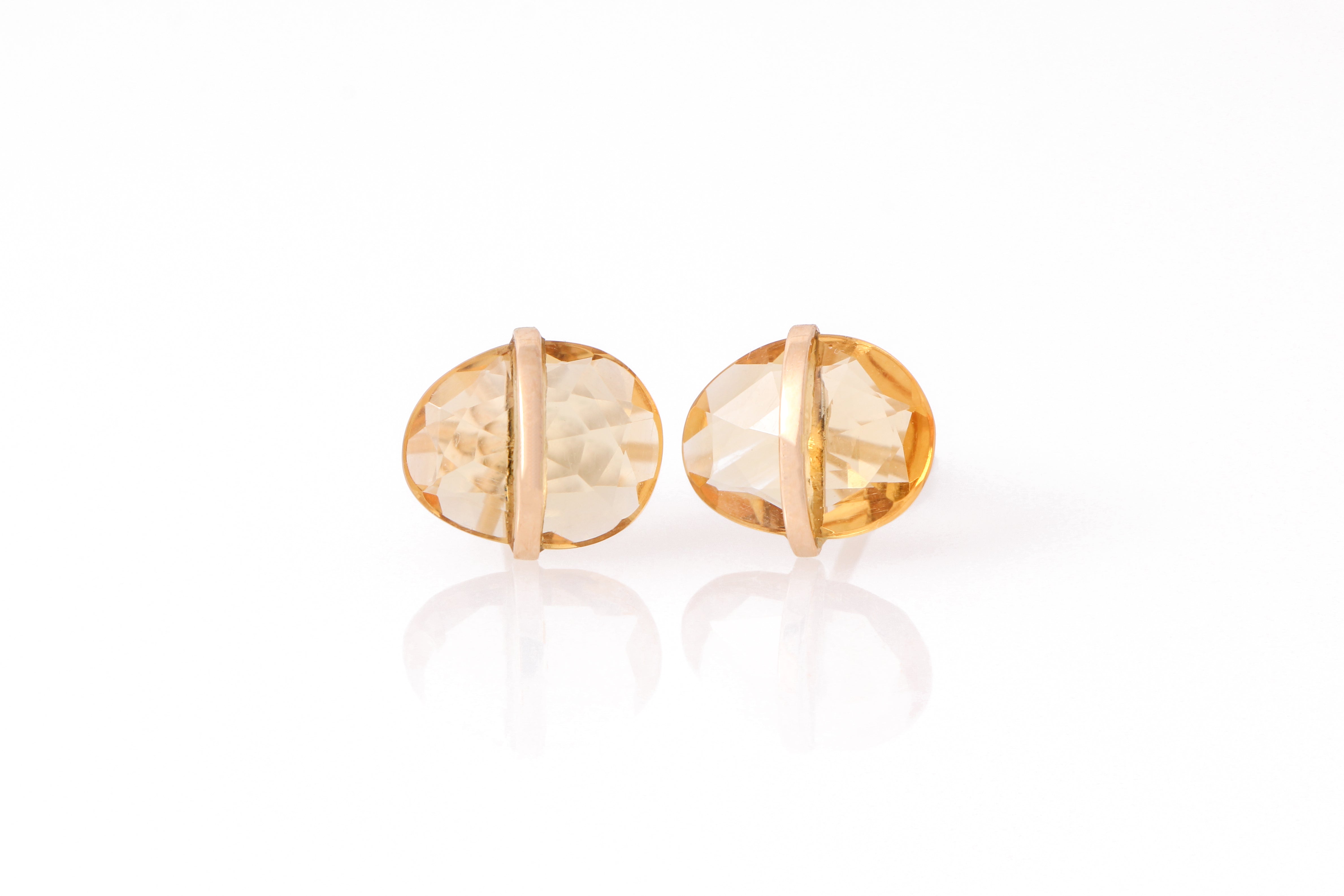 Large Bezel Wrapped Freeform Stud Earrings Citrine Earrings E3212GCITcopy