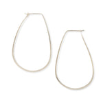 2.75 Inch Teardrop Hoop Earrings silver Earrings LTDHS