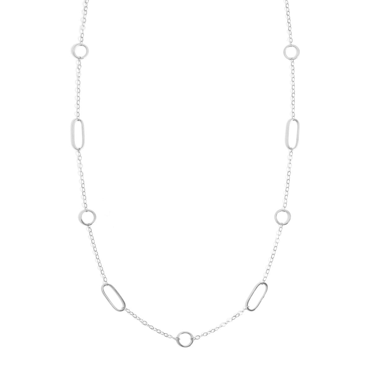 Multi shape full chain necklace Silver Necklaces N2113s_80aeb168-5a34-417c-8e67-ebf4390b8cf4