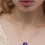 Diamond Bezel Wrapped Blue Topaz Pendant Necklace Necklace N2207GLAPOMcopy
