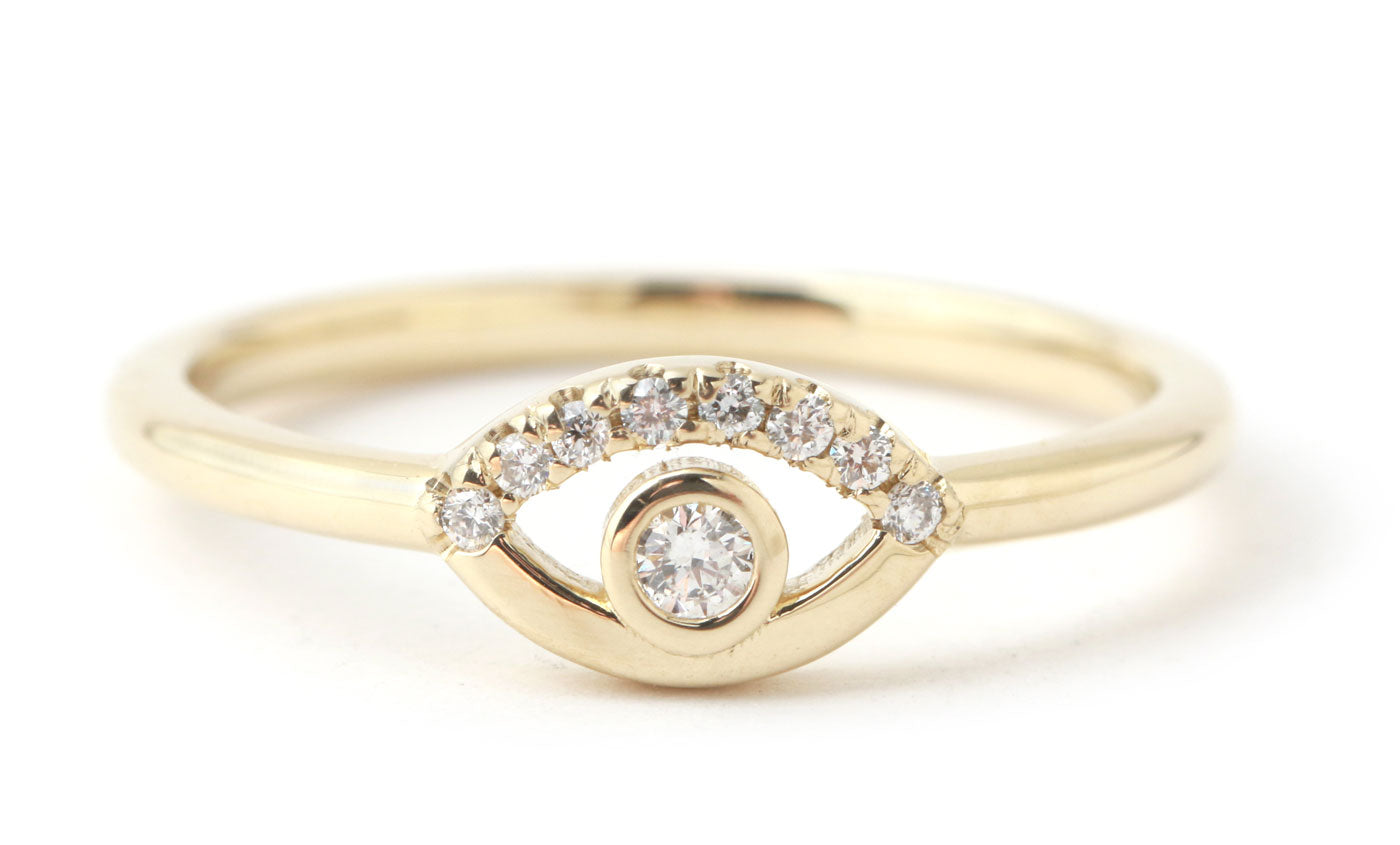 Pave White Diamond Wink Ring BFCM Stock Ring R1307-ecom