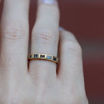 Salt and Pepper Diamond Baguette Band - 18k Yellow Gold Rings R1312G-18-onmod