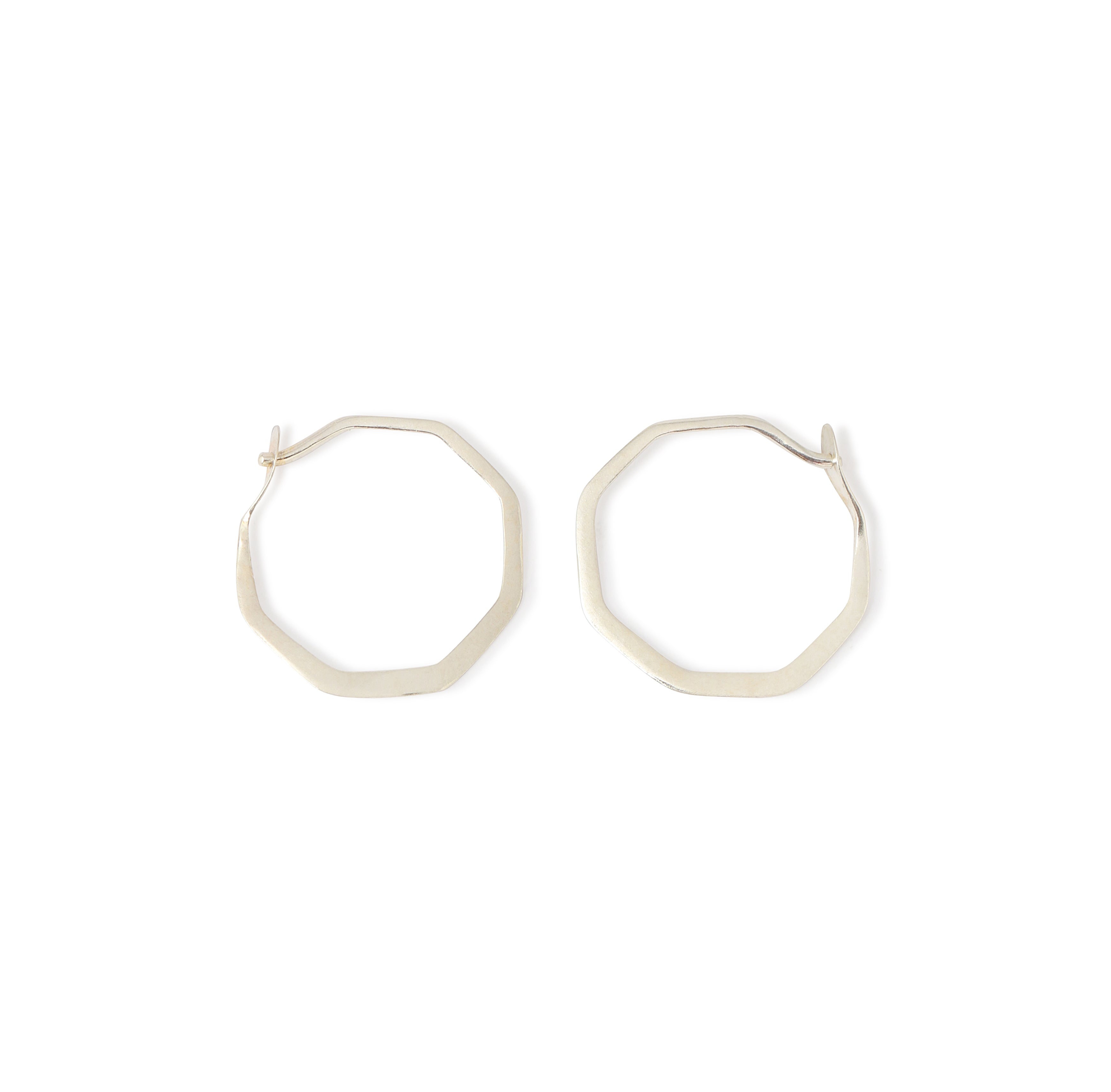1/2 Inch Octagon Hoop Earrings Silver Earrings XSOCTHS