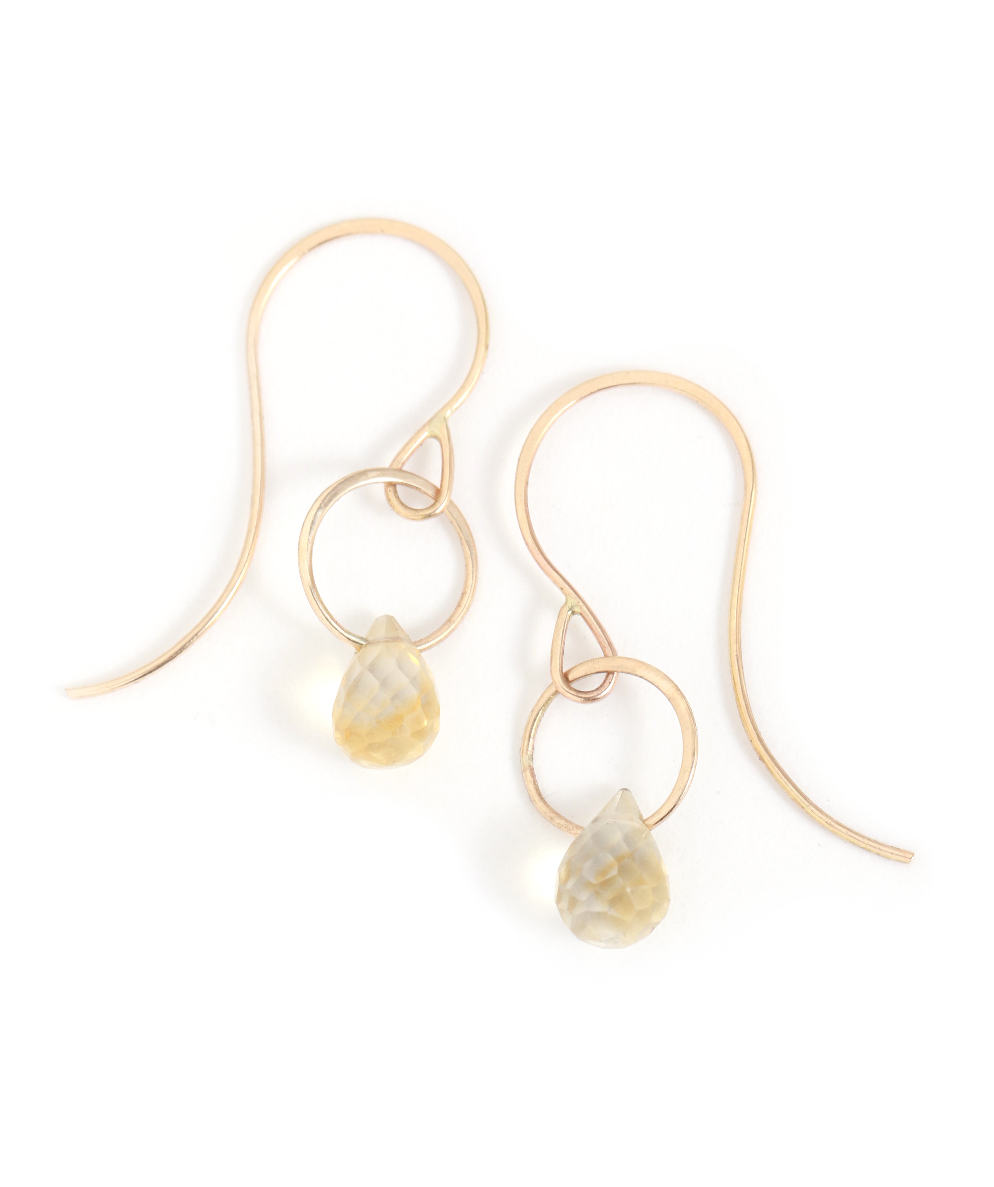 Extra Small Citrine Single Drop Earrings Gold EARRINGS 756A0686