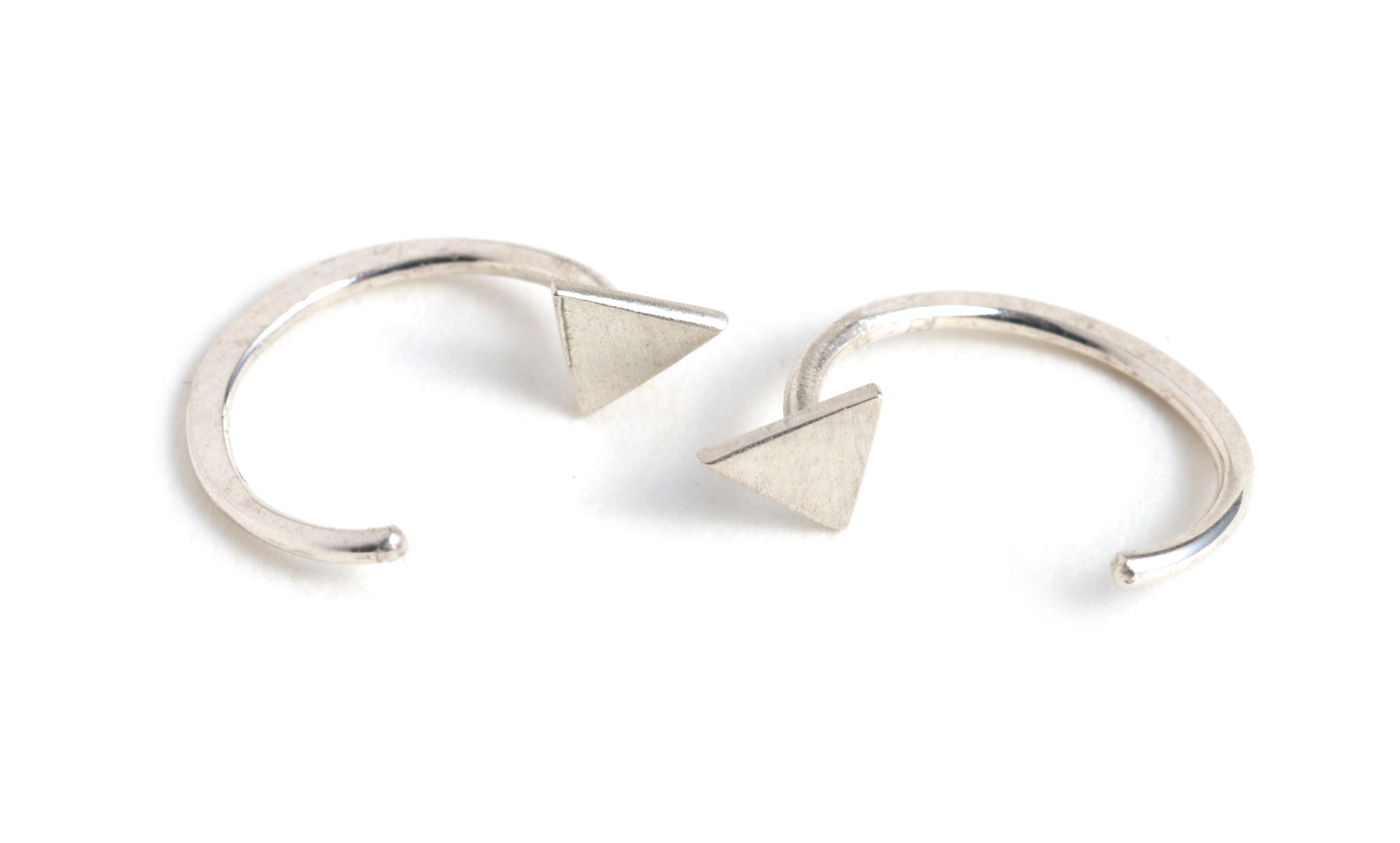 Solid Triangle Hug Earrings Silver Pair EARRINGS E2414S_f2b66a37-bfae-4df4-a71f-8dd0a45efb91