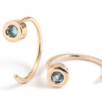 Bezel-Set Gemstone Hug Earrings Aquamarine EARRINGS E2681AQ