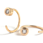 Bezel-Set Gemstone Hug Earrings Diamond EARRINGS E2681D