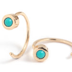 Bezel-Set Gemstone Hug Earrings Turquoise EARRINGS E2681TQ