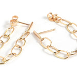 Bar and oval chain wrap earrings Gold EARRINGS E3101