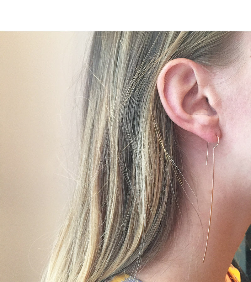 3.5 Inch Feather Hoop Earrings Earrings FEonmodel