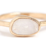 Freeform East-West Rainbow Moonstone Ring Gold Rings LR983