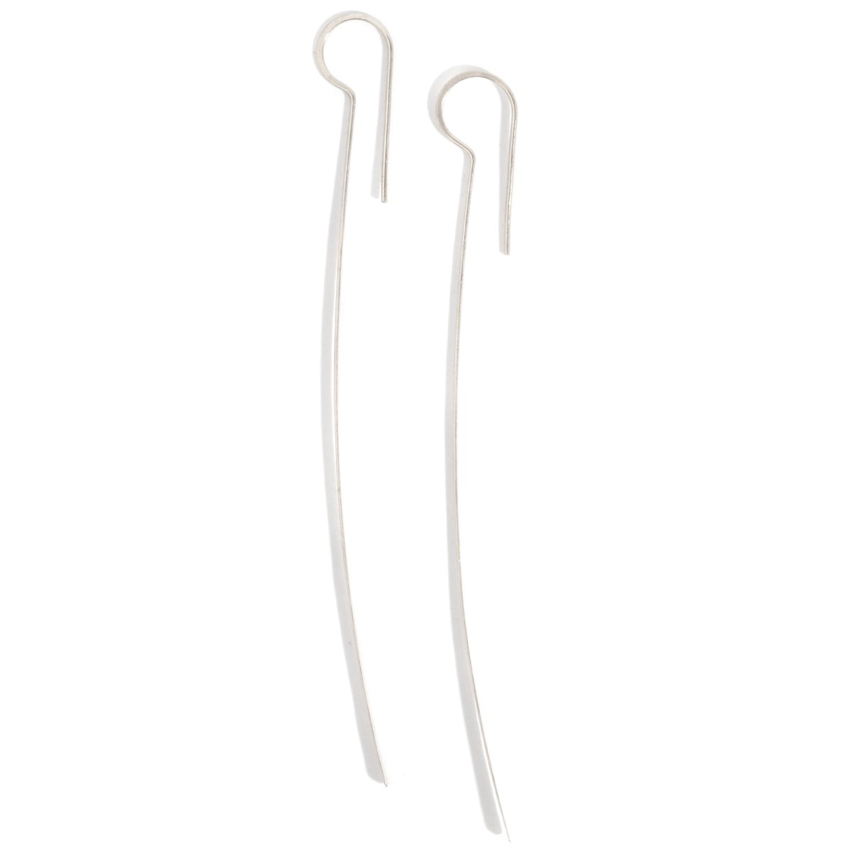 3.5 Inch Feather Hoop Earrings Silver Earrings Long_Feather_earrings_silver