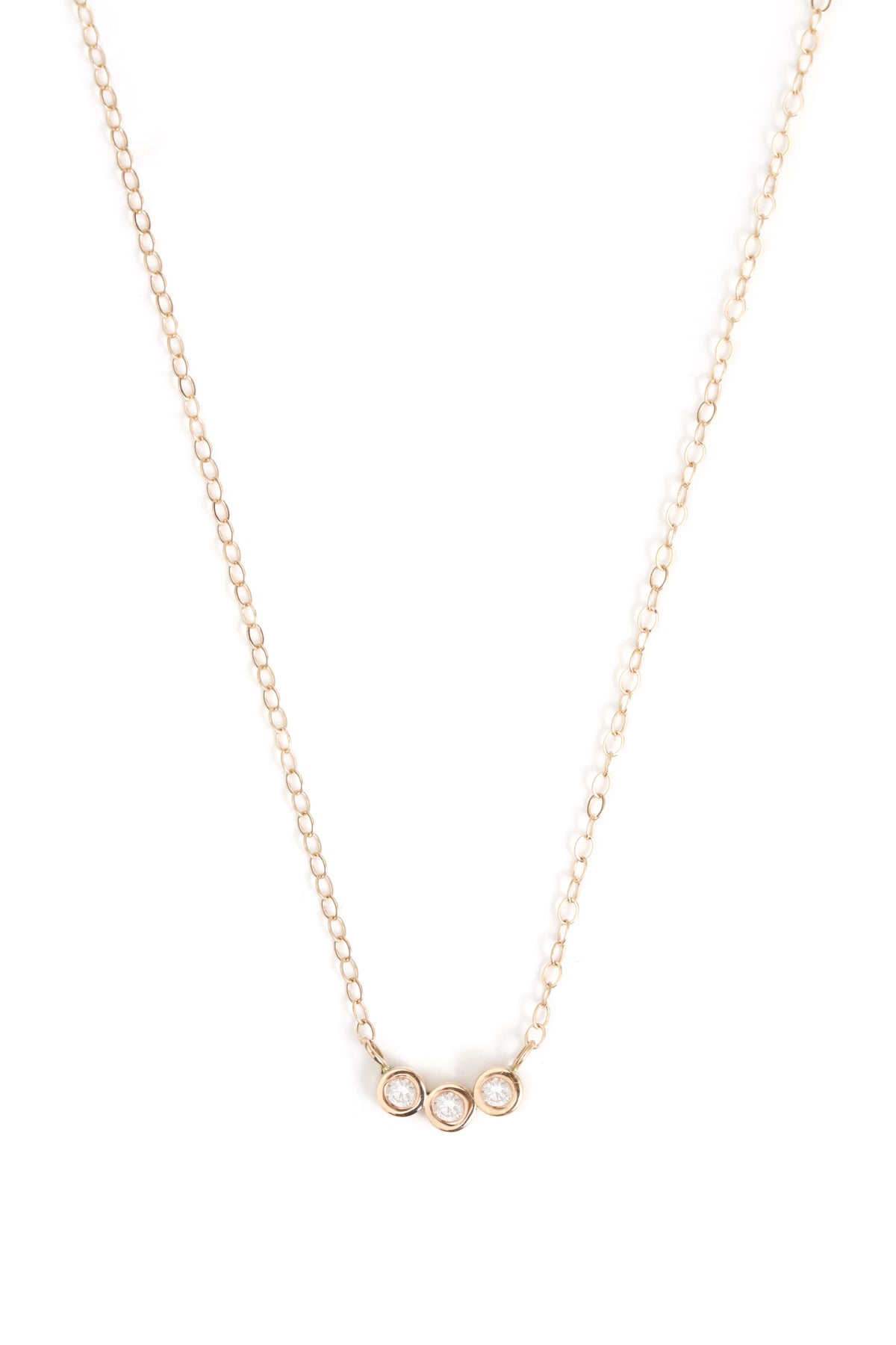 Customizable Triple Gemstone Necklace diamond Necklaces N2092D