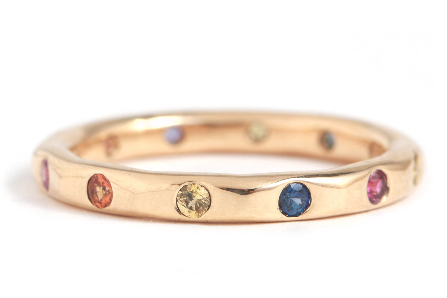 2mm Funfetti Sapphire Band - 14k Yellow Gold Stock Ring R1268_220667cc-689a-408c-b6c0-24f90585e5ed