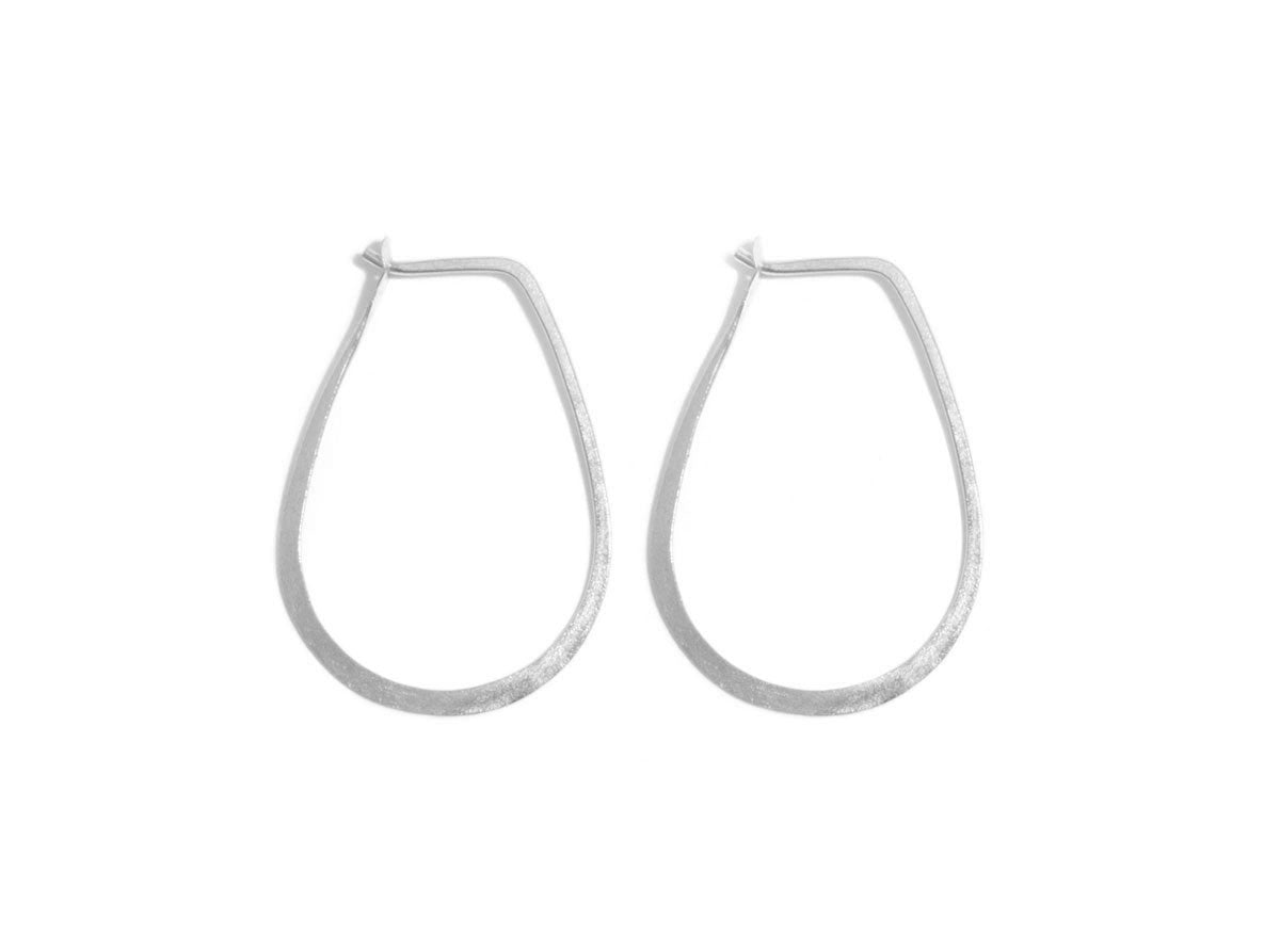 1 Inch Teardrop Hoop Earrings silver Earrings Stdhs-s