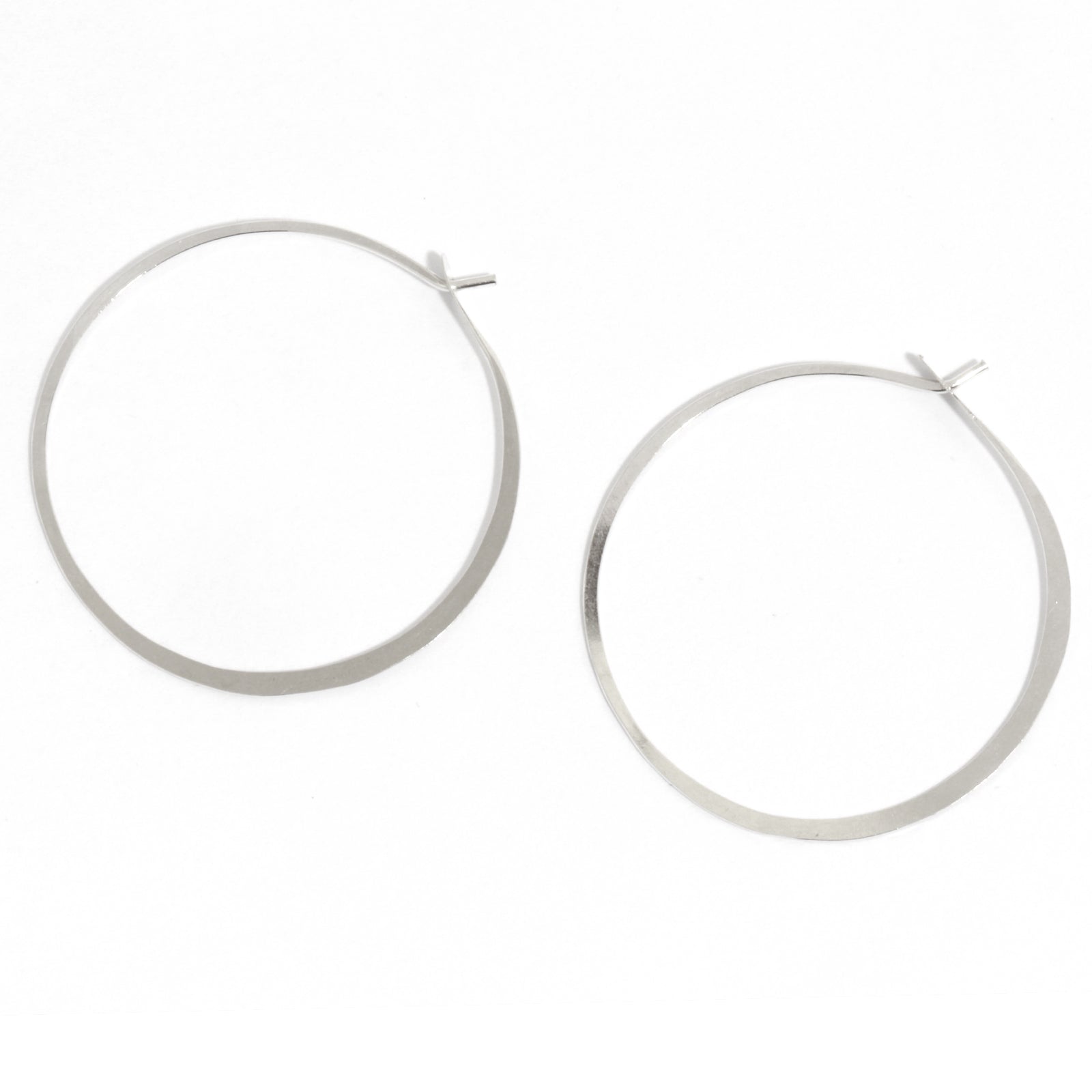 1.25 Inch Round Hoop Earrings silver Earrings XHS