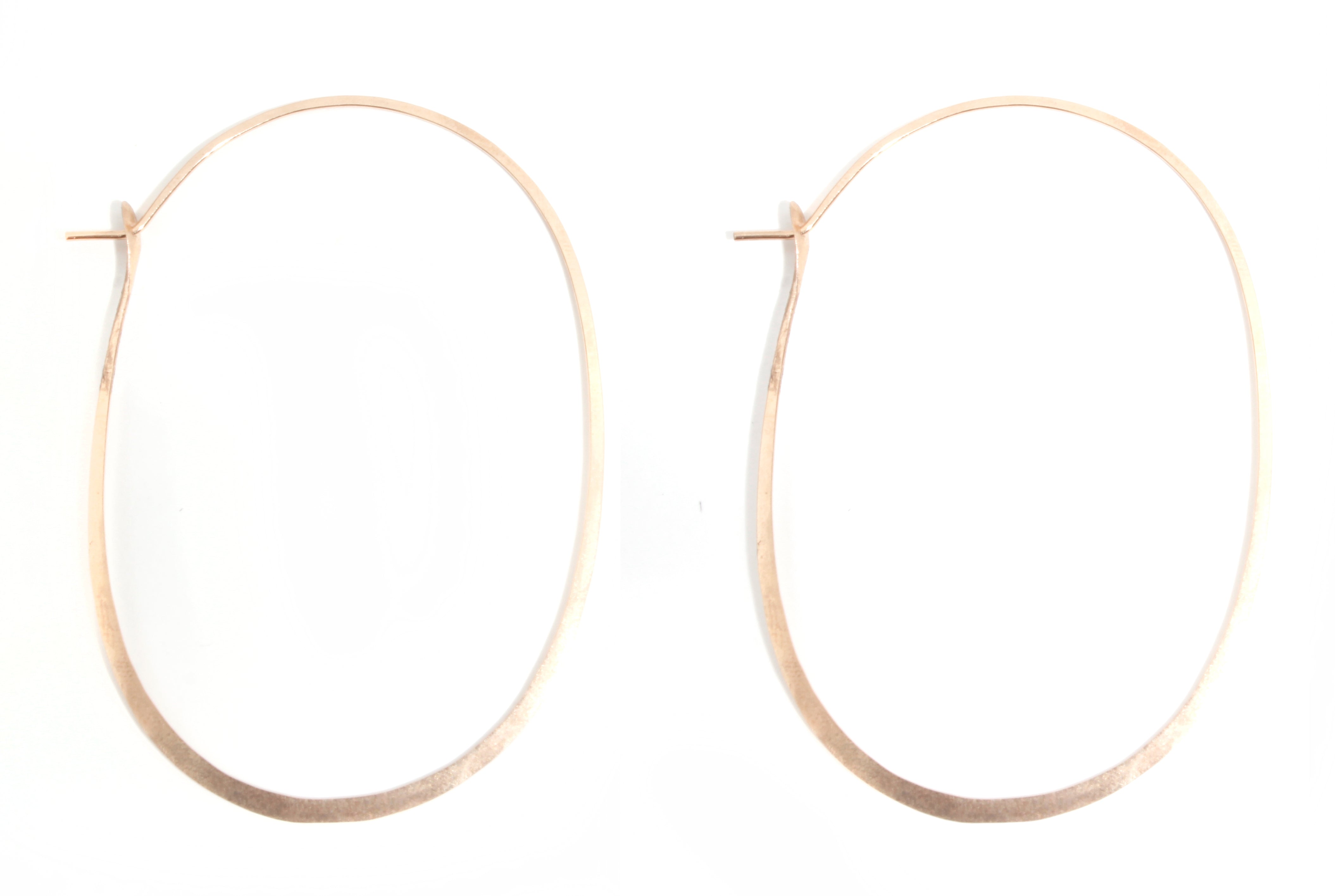 2.25 Inch Oval Hoop Earrings Gold Earrings XLOH_1
