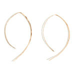 2 Inch Wishbone Hoop Earrings Gold Earrings e385g-1