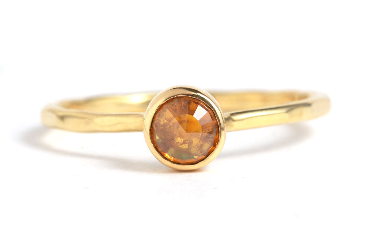 Orange Starburst Diamond Ring BFCM Stock Ring ofk3016